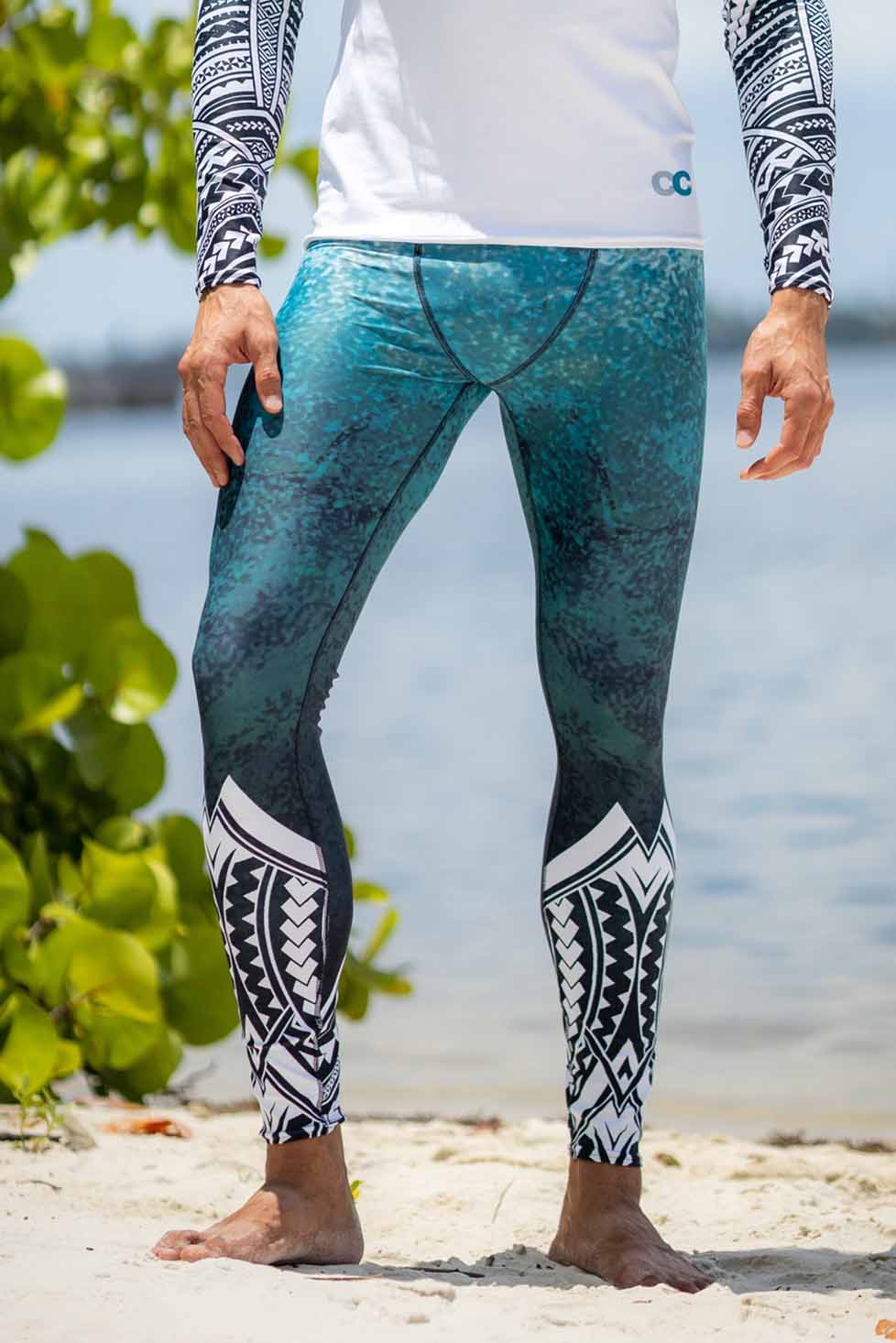 Yoga on the Beach (YOTB) - Teal - Yoga Leggings with waistband