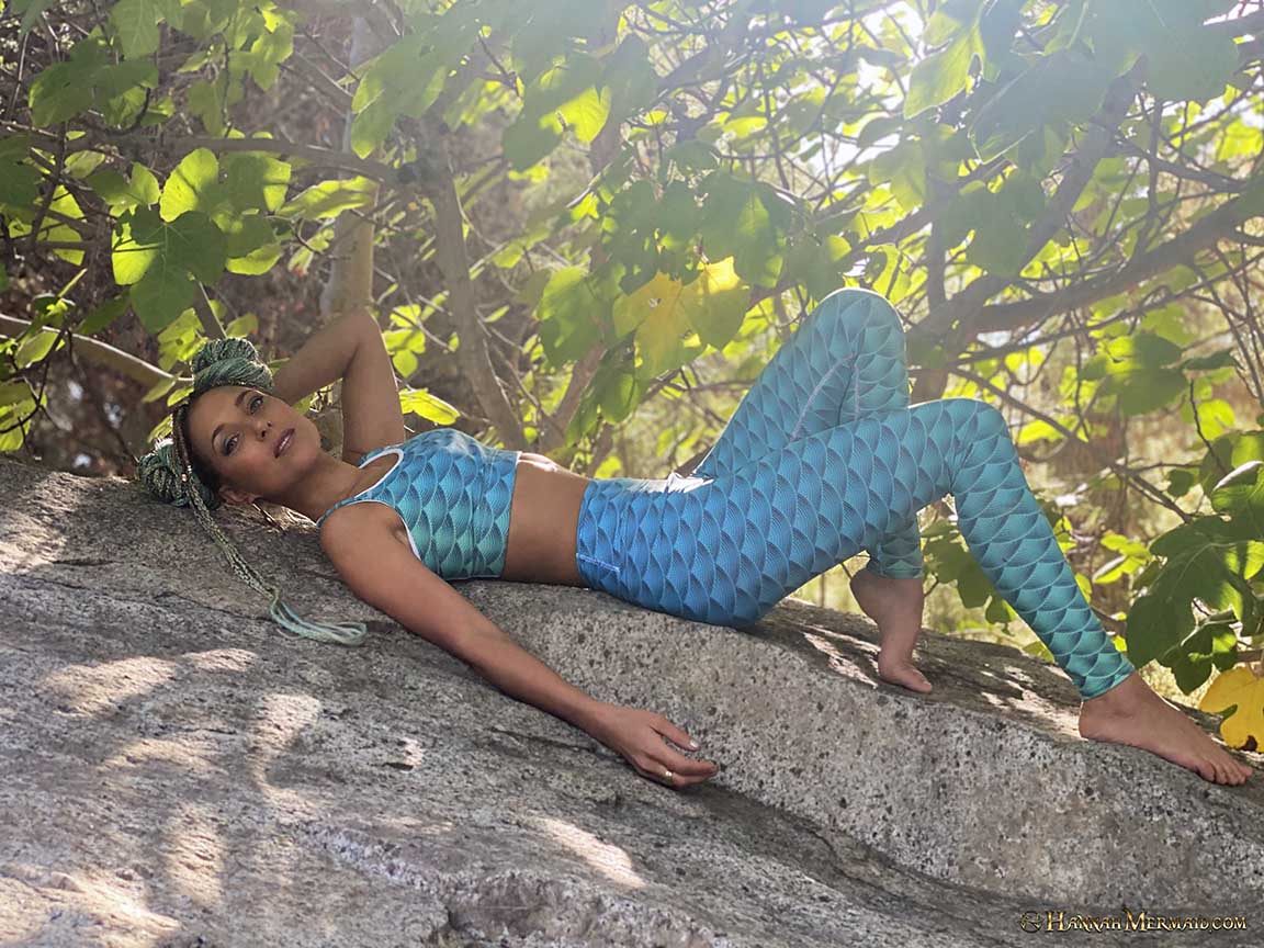 SAMPLE - Hannah Mermaid Yoga Leggings - Bali Scales - M – Cape Cali