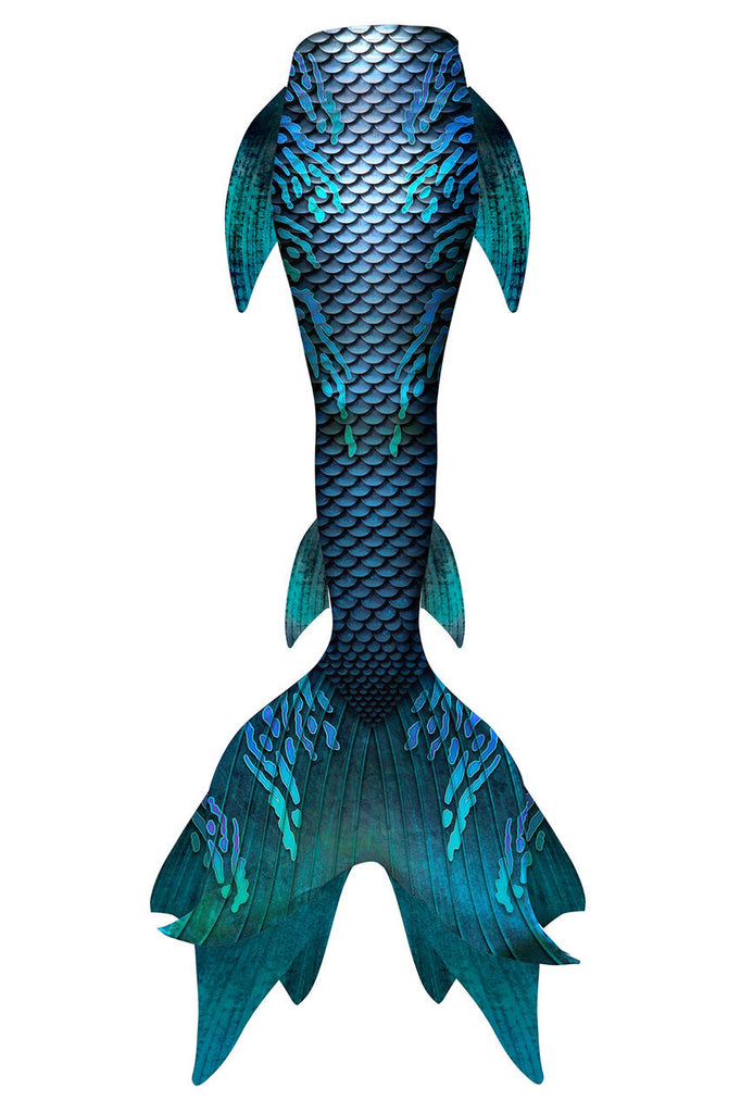 Midnight Eco-DiveTail Dark Green and Blue mermaid Tail