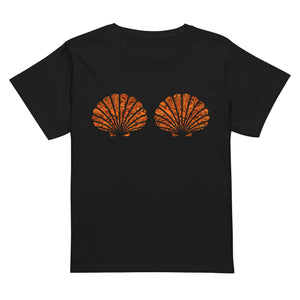Mermaid Shells Cropped Tee - Orange Abalone