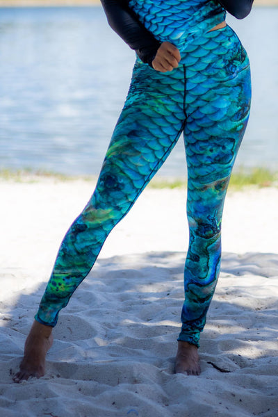 Mermaid Leggings for Women Plus Size Fish Scale High Waisted