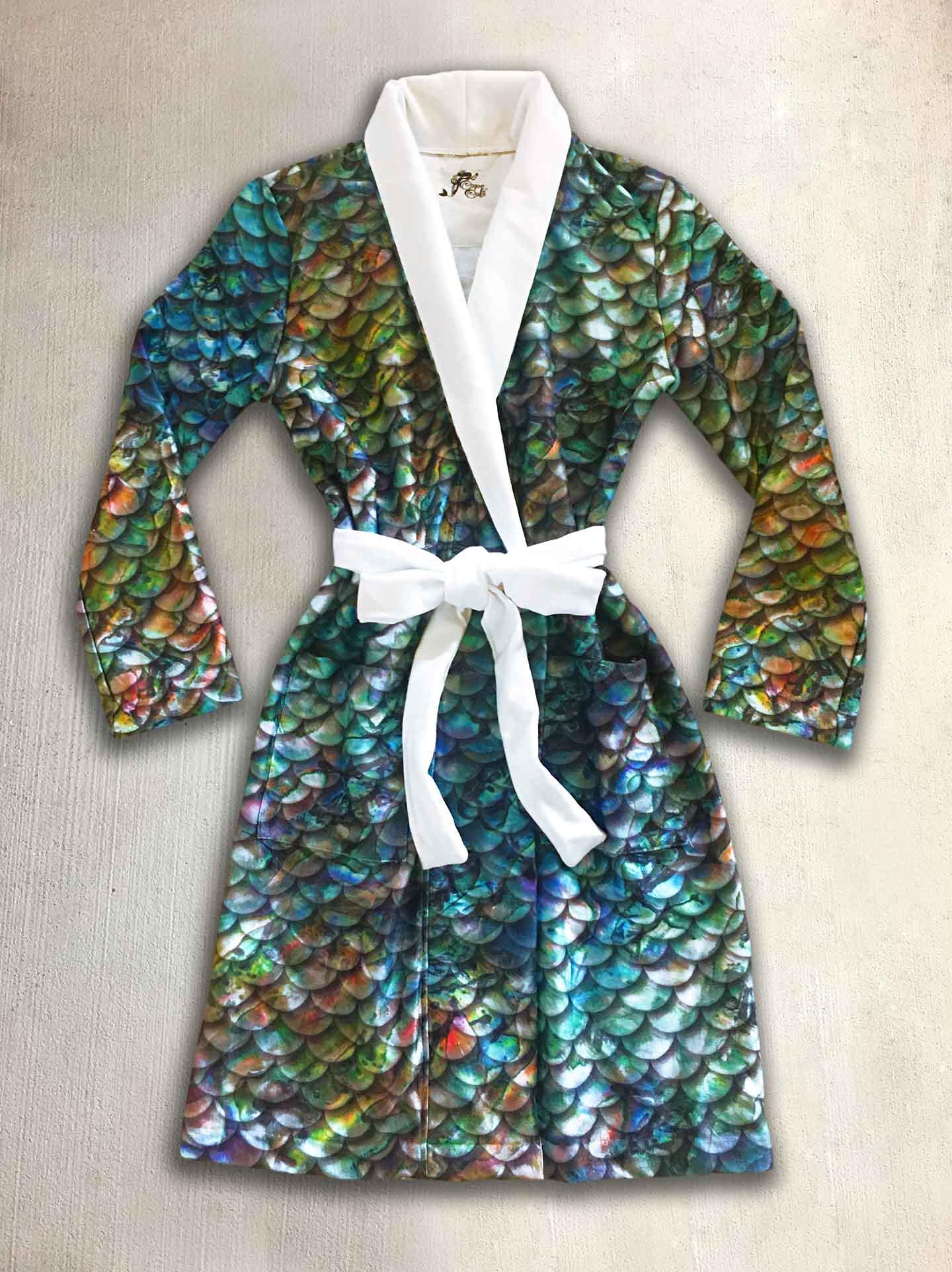 Terry Abalone Mermaid Scale Luxury Robe by Cape Cali