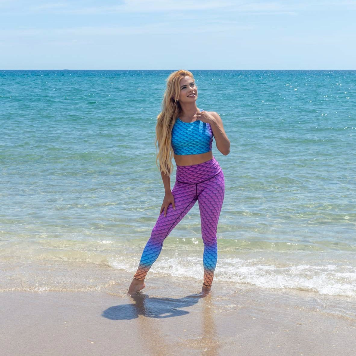 Aruba Mermaid Yoga Leggings by Cape Cali