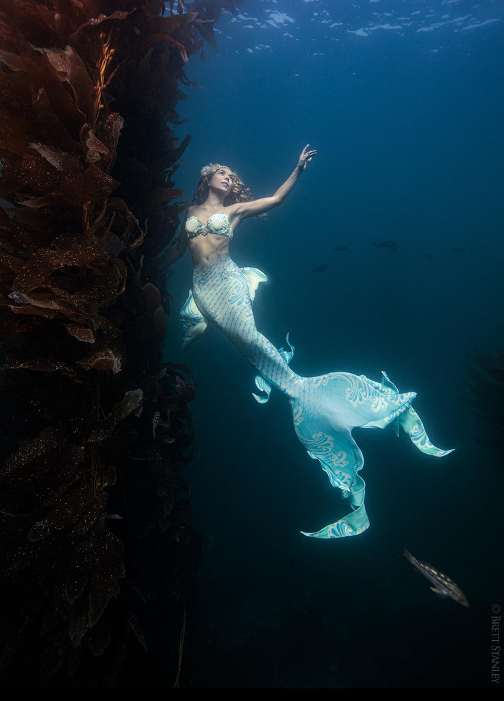 Hannah Mermaid Yoga Leggings - Golden Wave