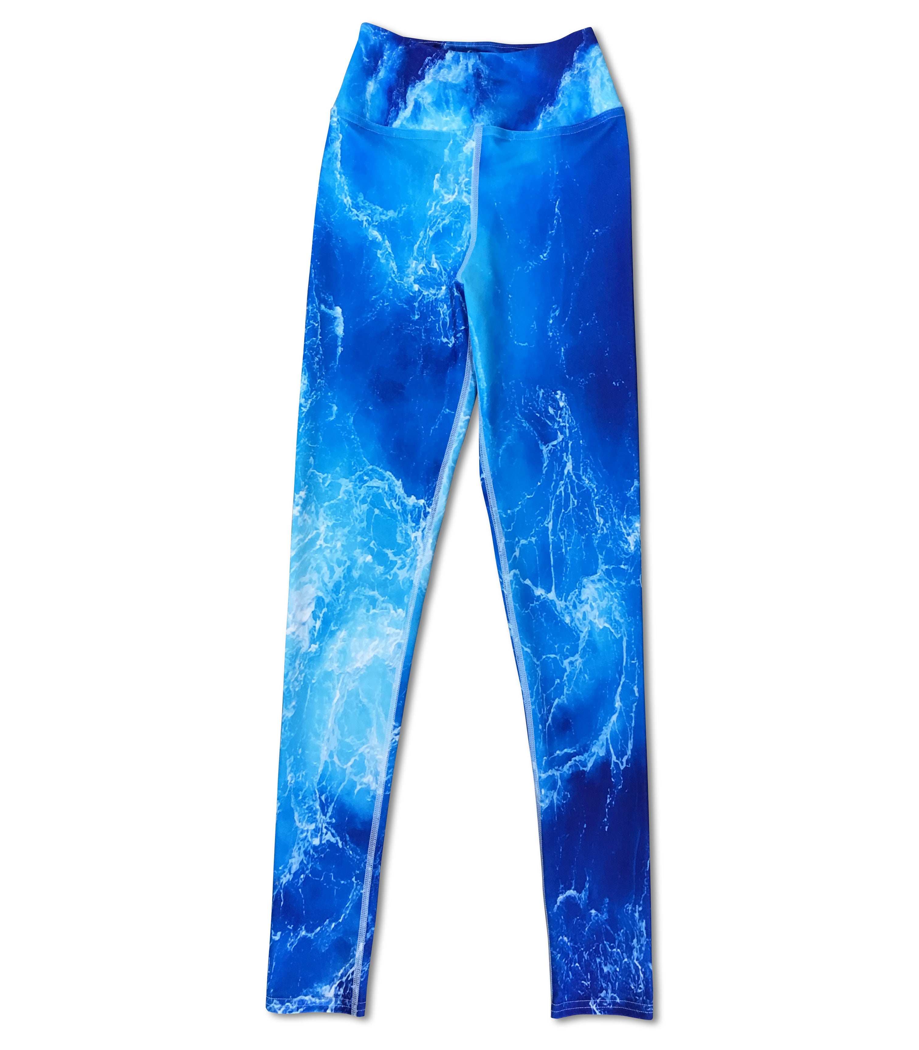 Leggings Capri floreali blu, pantaloni da yoga da donna - Italia Leggings Capri floreali blu, pantaloni da yoga da donna - Italia