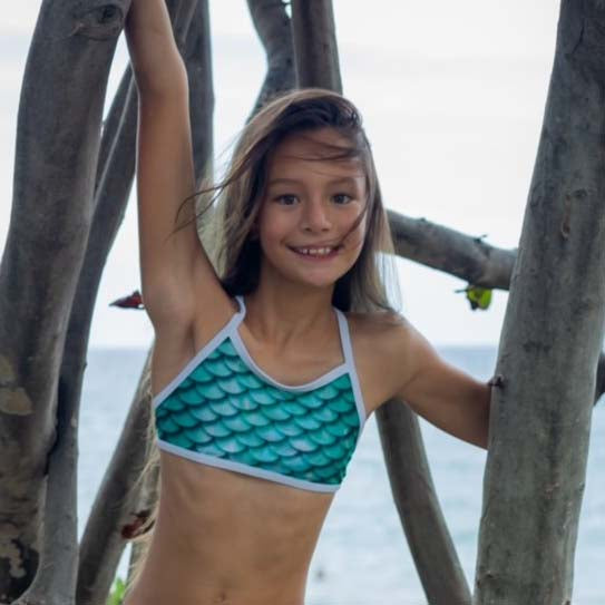 Kids Mermaid Surf Bikini by Cape Cali - Emerald