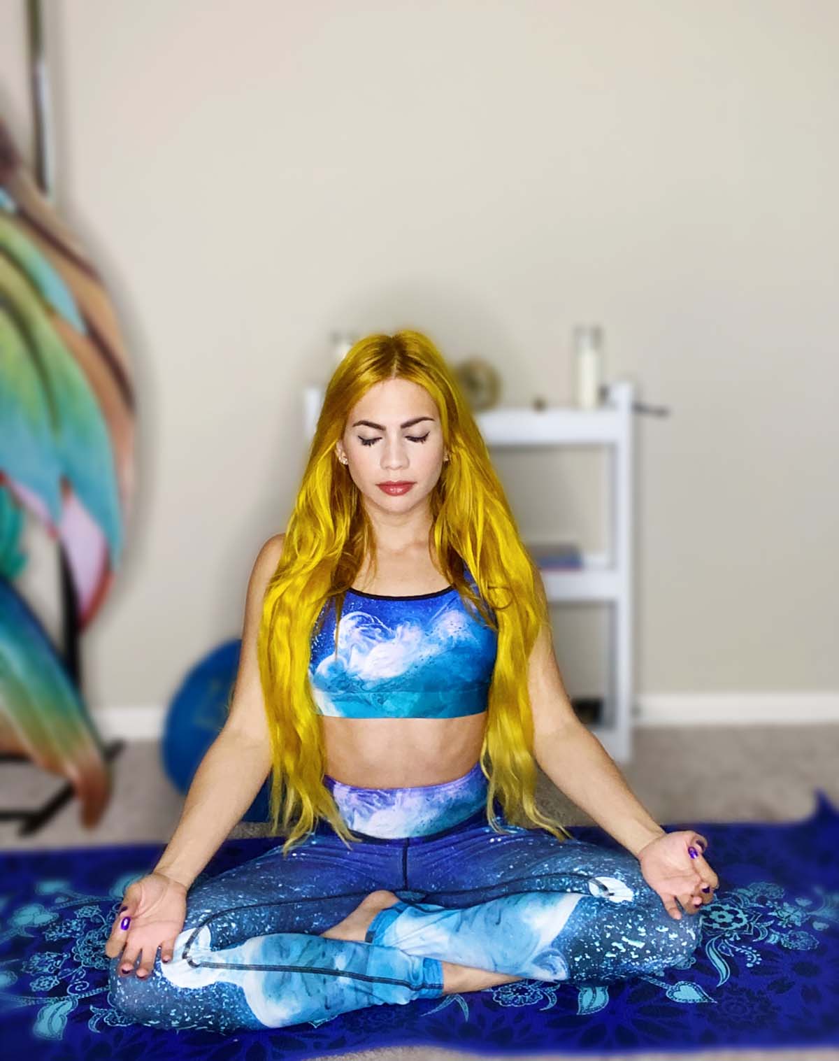 Mermaid Elle's Luminous Seas Yoga Sports Bra by Cape Cali