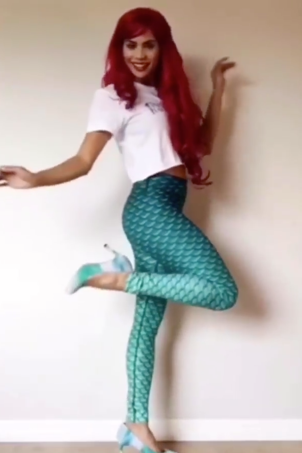 Disney The Little Mermaid Ariel Leggings Junior Women’s Deep Sea NWT New  Size L