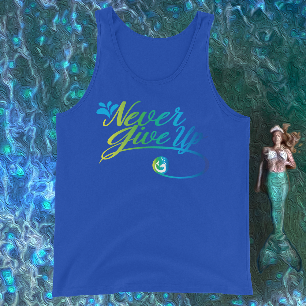 Mermaid Elle "Never Give Up" Unisex Tank Top - Cape Cali
