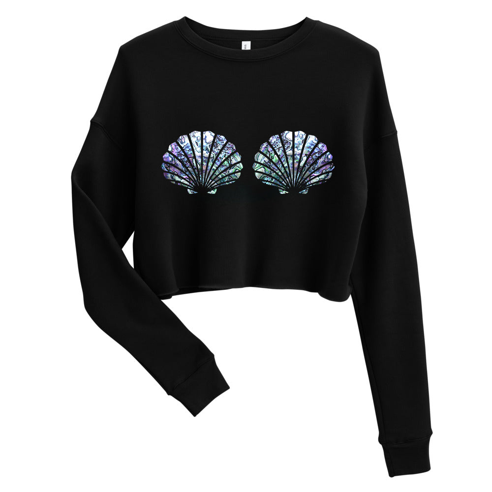 Mermaid Shells Crop Sweatshirt - Passion