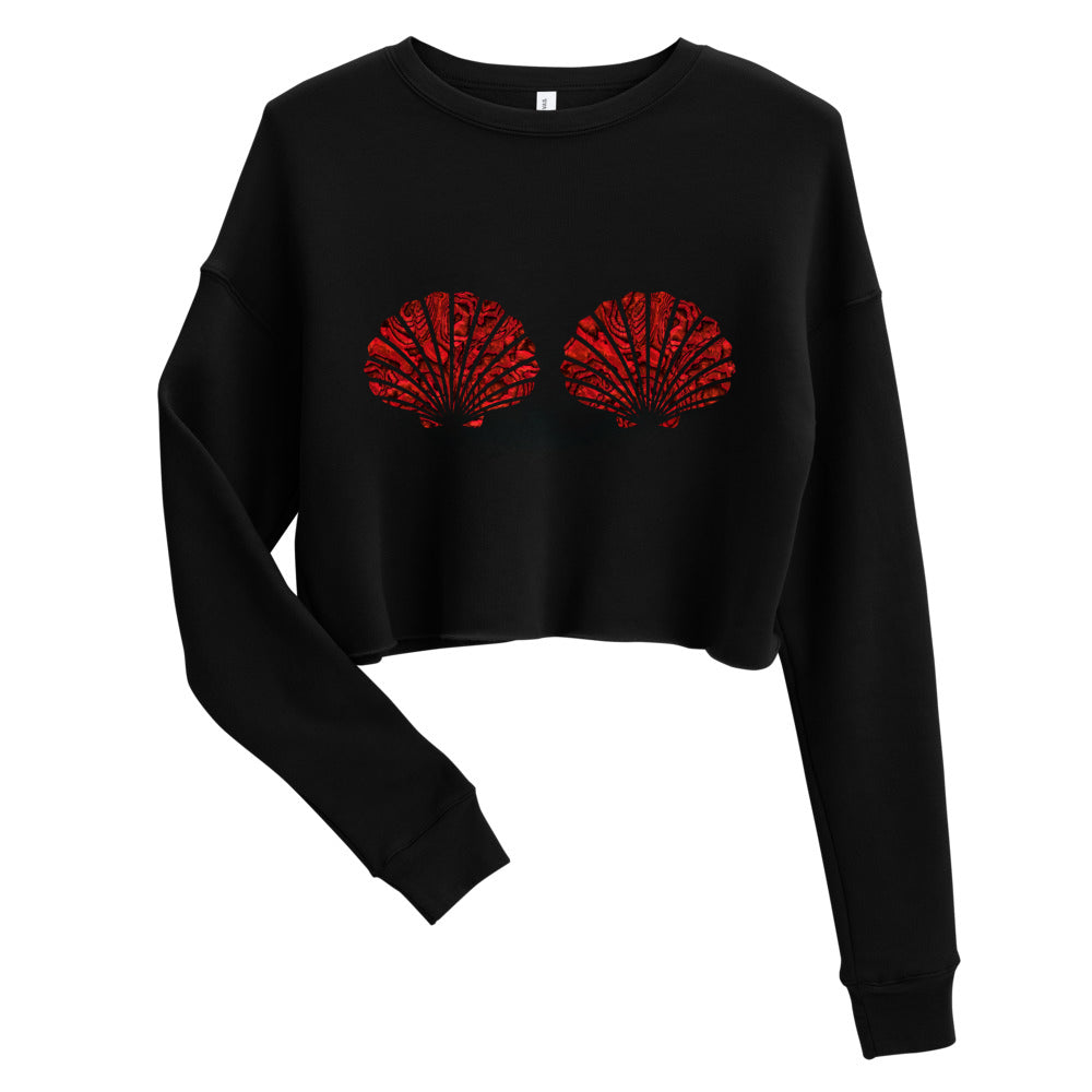 Mermaid Shells Crop Sweatshirt - Flame