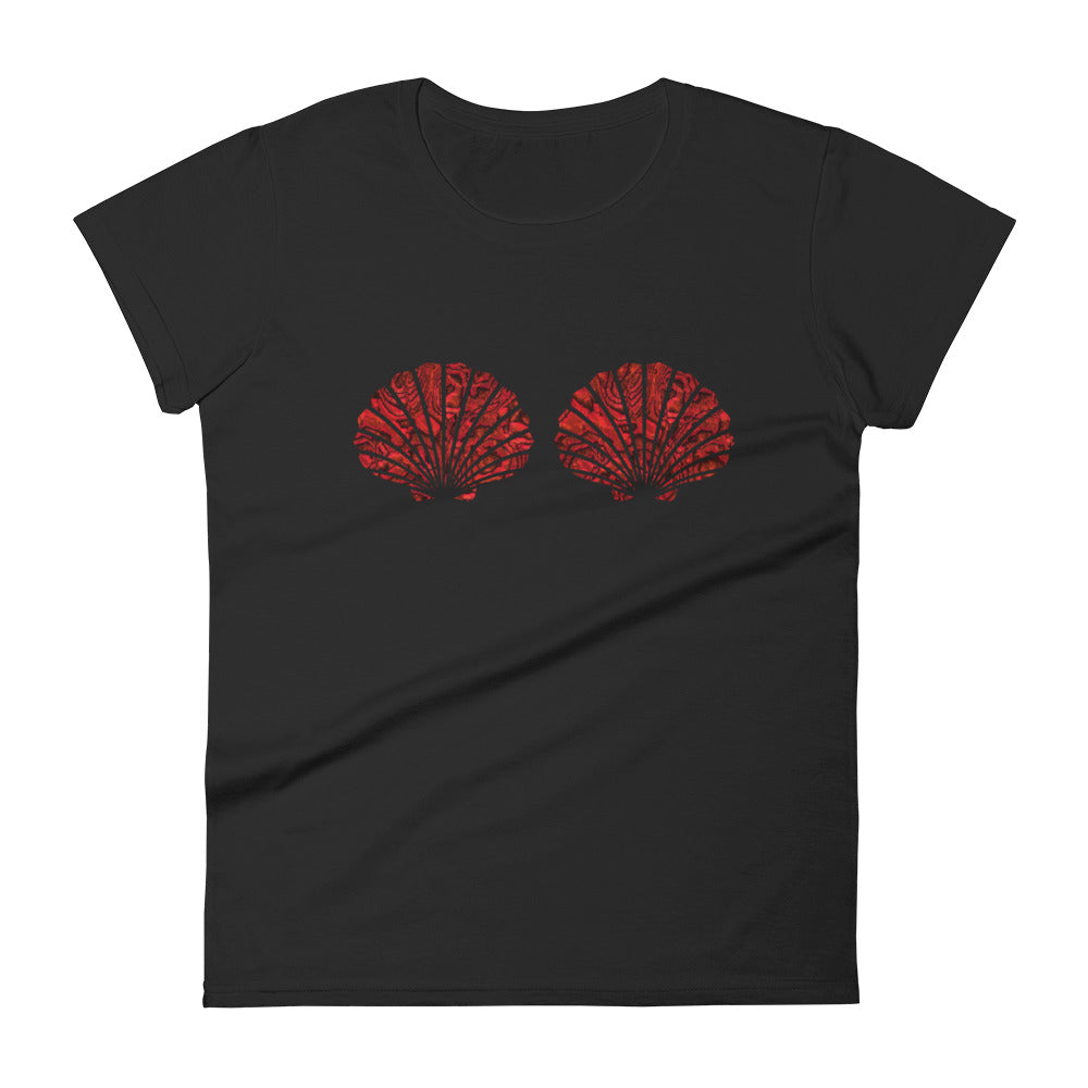 Red Abalone Mermaid Shells Tee by Cape Cali