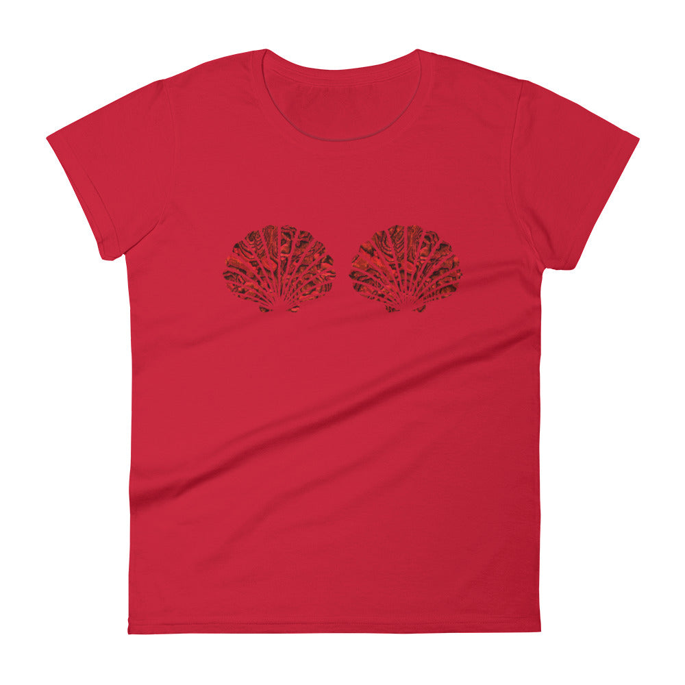 Red Abalone Mermaid Shells Tee by Cape Cali