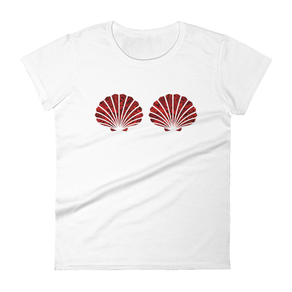 Red Abalone Mermaid Shells Tee by Cape Cali